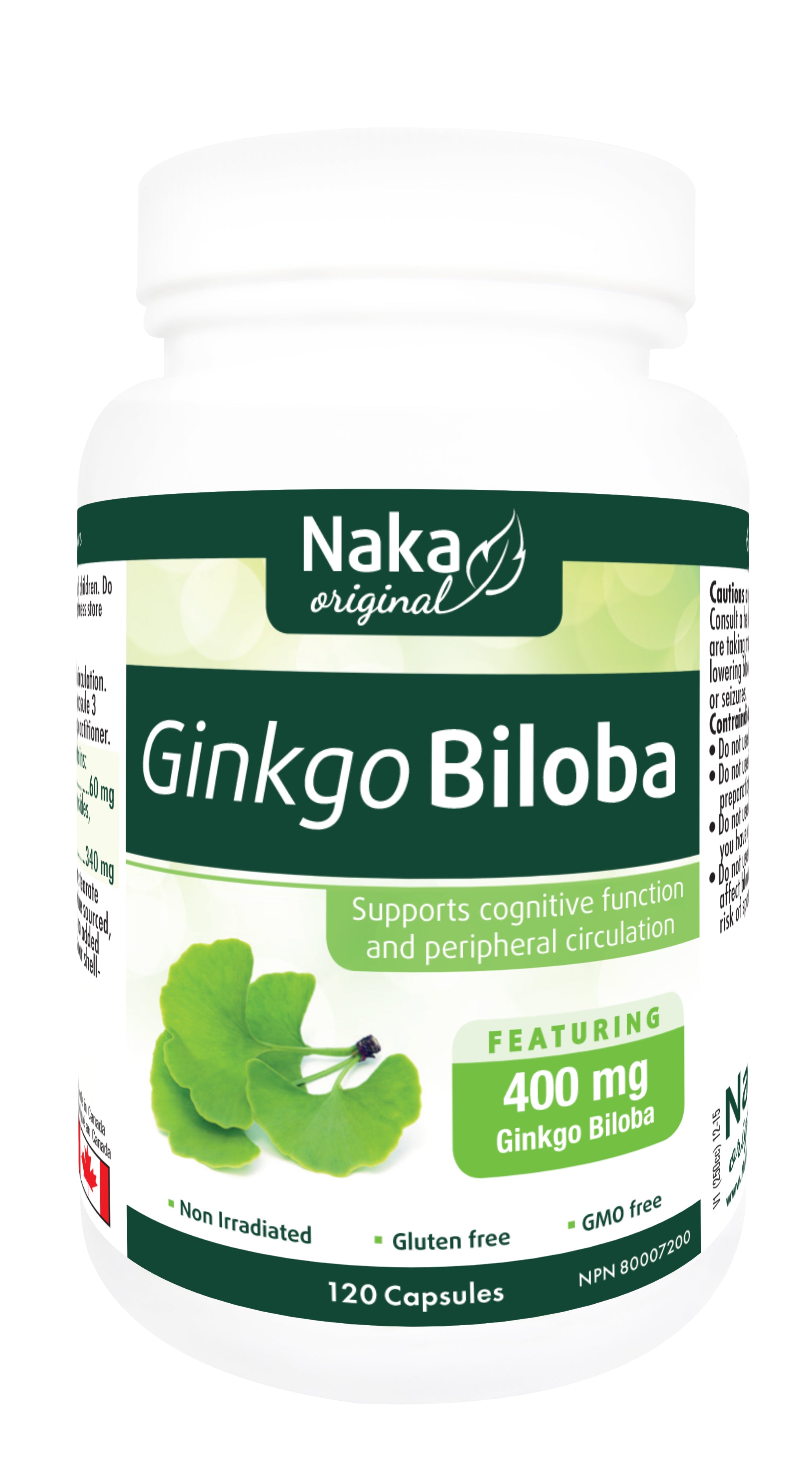 Ginkgo Biloba, 400 mg, 120 capsules (Naka)