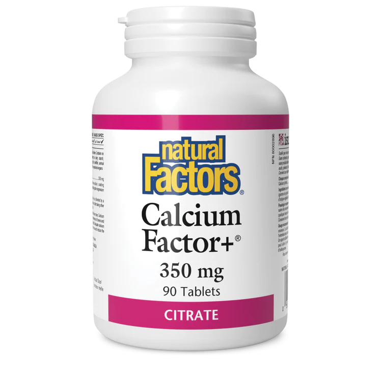 Calcium Factor+, citrate, 350 mg, 90 tablets (Natural Factors)