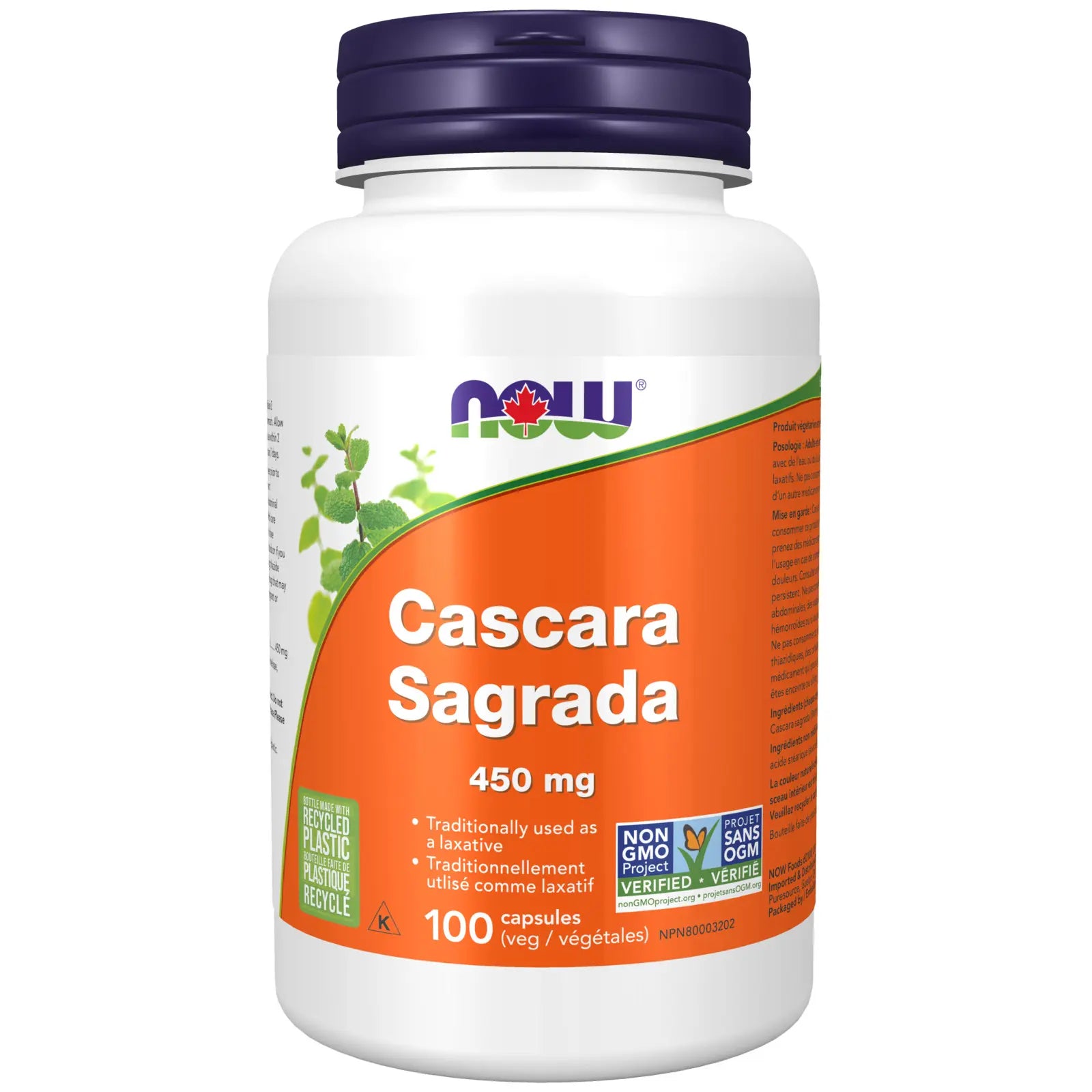 Cascara Sagrada, 450mg, 100 vcaps (Now)