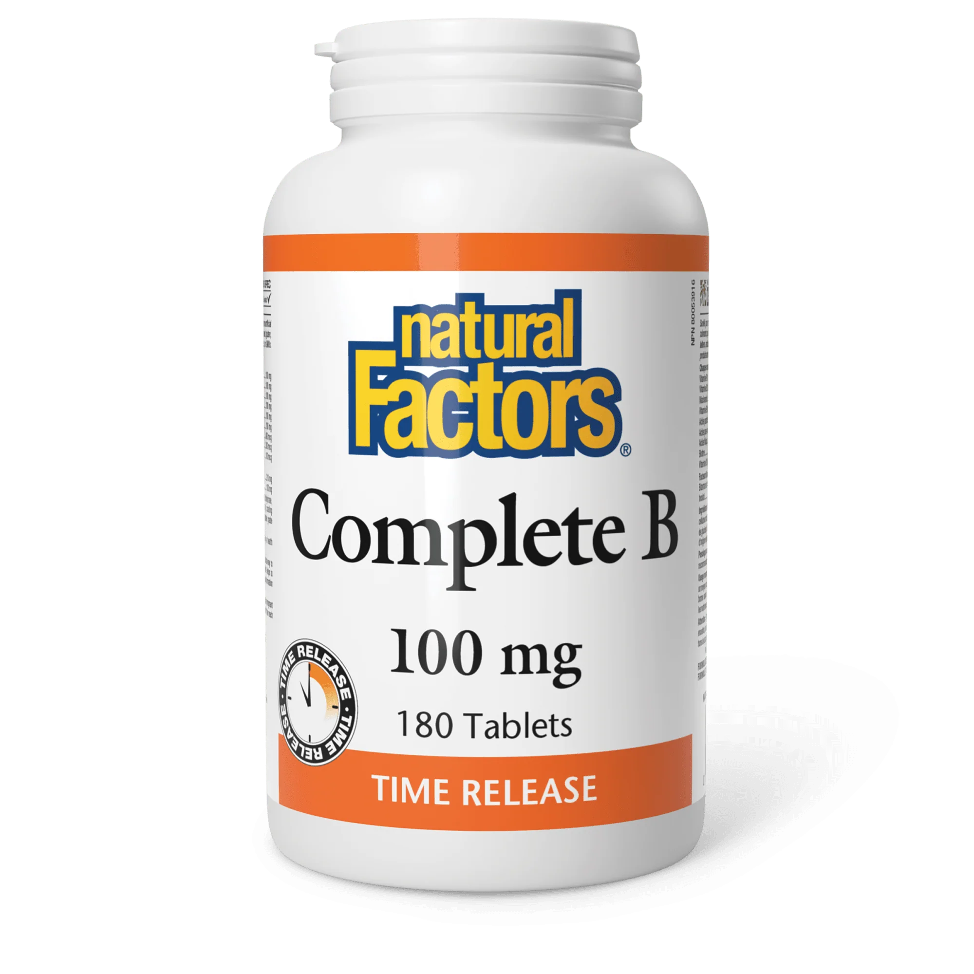 Complete B 100mg, Timed release, 180 tabs (Natural Factors)