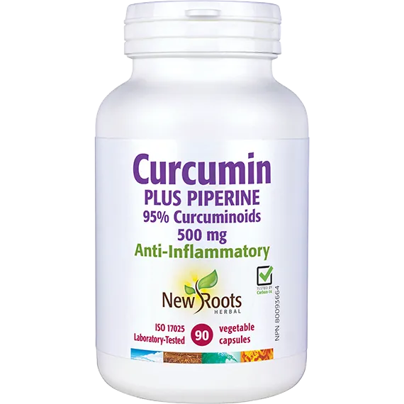 Curcumin plus Piperine 500mg, 90 vcaps (New Roots)
