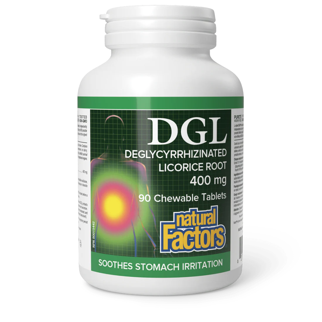 DGL Deglycyrrhizinated Licorice Root 400 mg (Natural Factors) 90 tablets