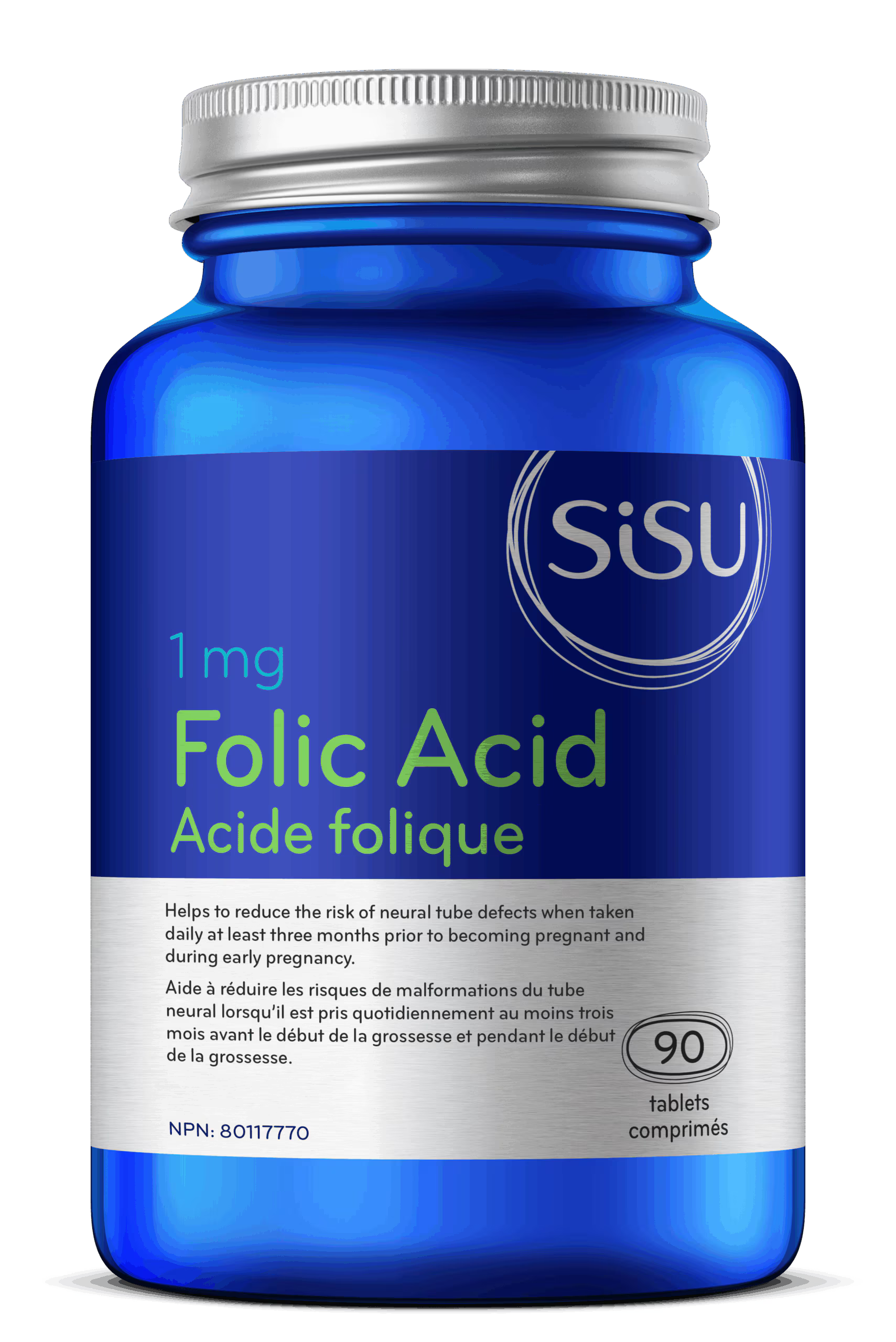 Folic Acid, 1mg, 90 tabs (Sisu)