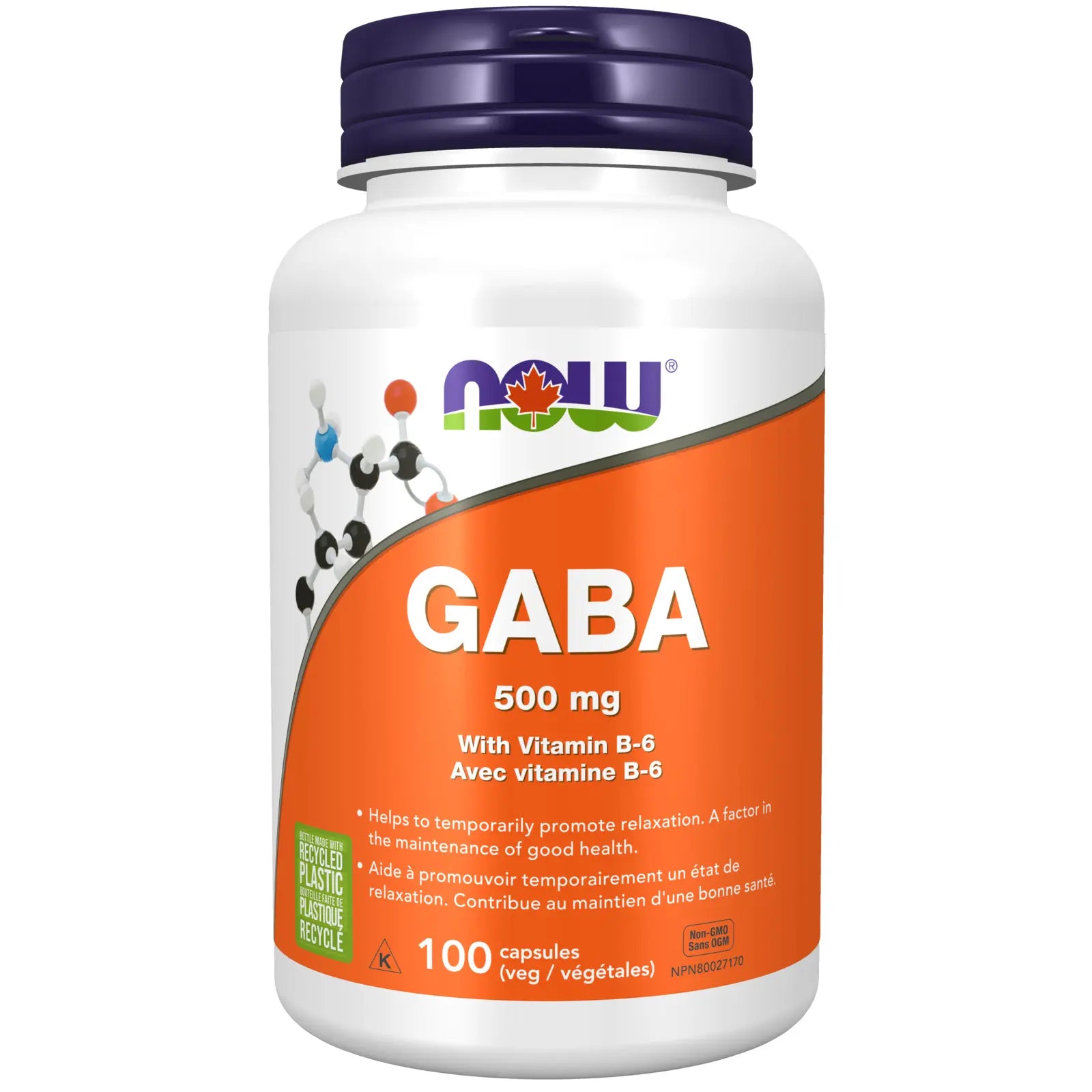 GABA, 500mg, 100 vcaps (Now)