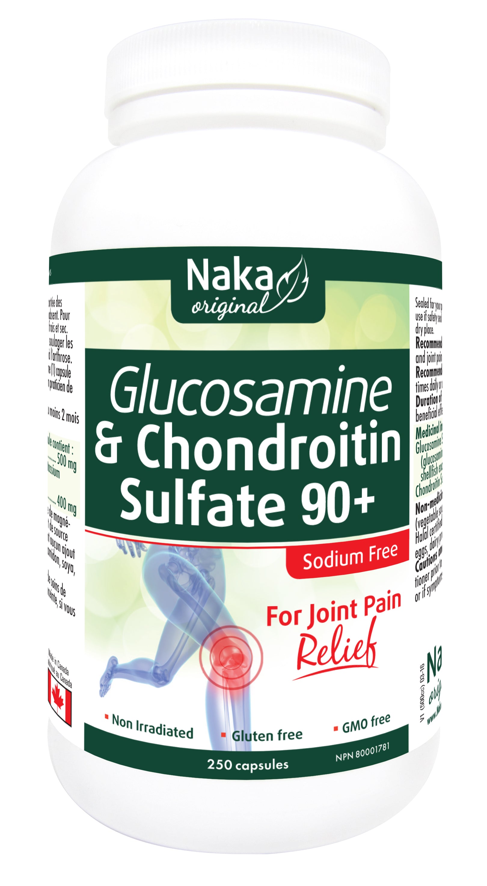 Glucosamine Sulfate &amp; Chondroitin, 900 mg, 250 caps (Naka)