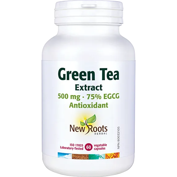 Green tea extract, 500mg 60 capsules (New Roots)
