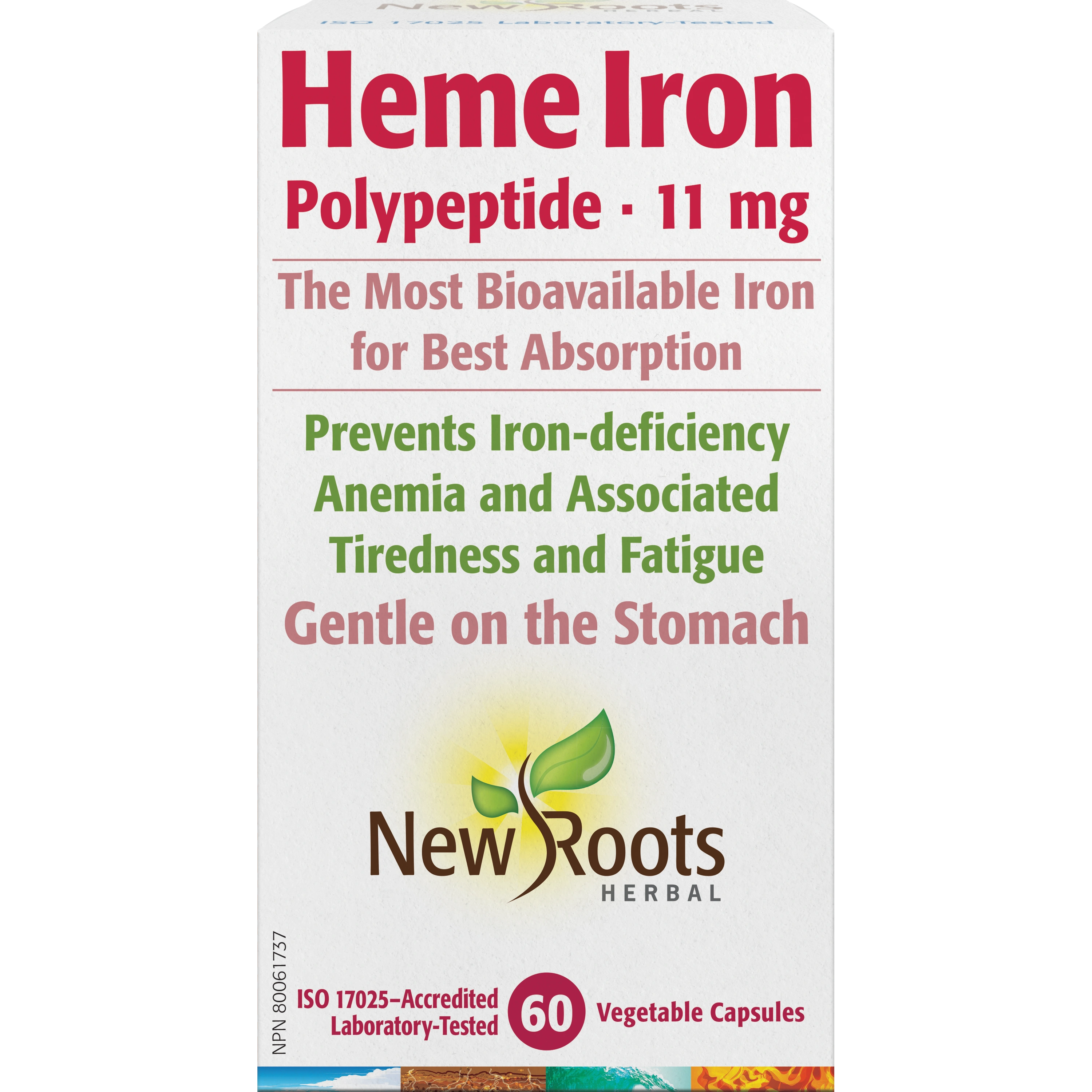 Heme Iron 11mg, 60 vcaps (New Roots)