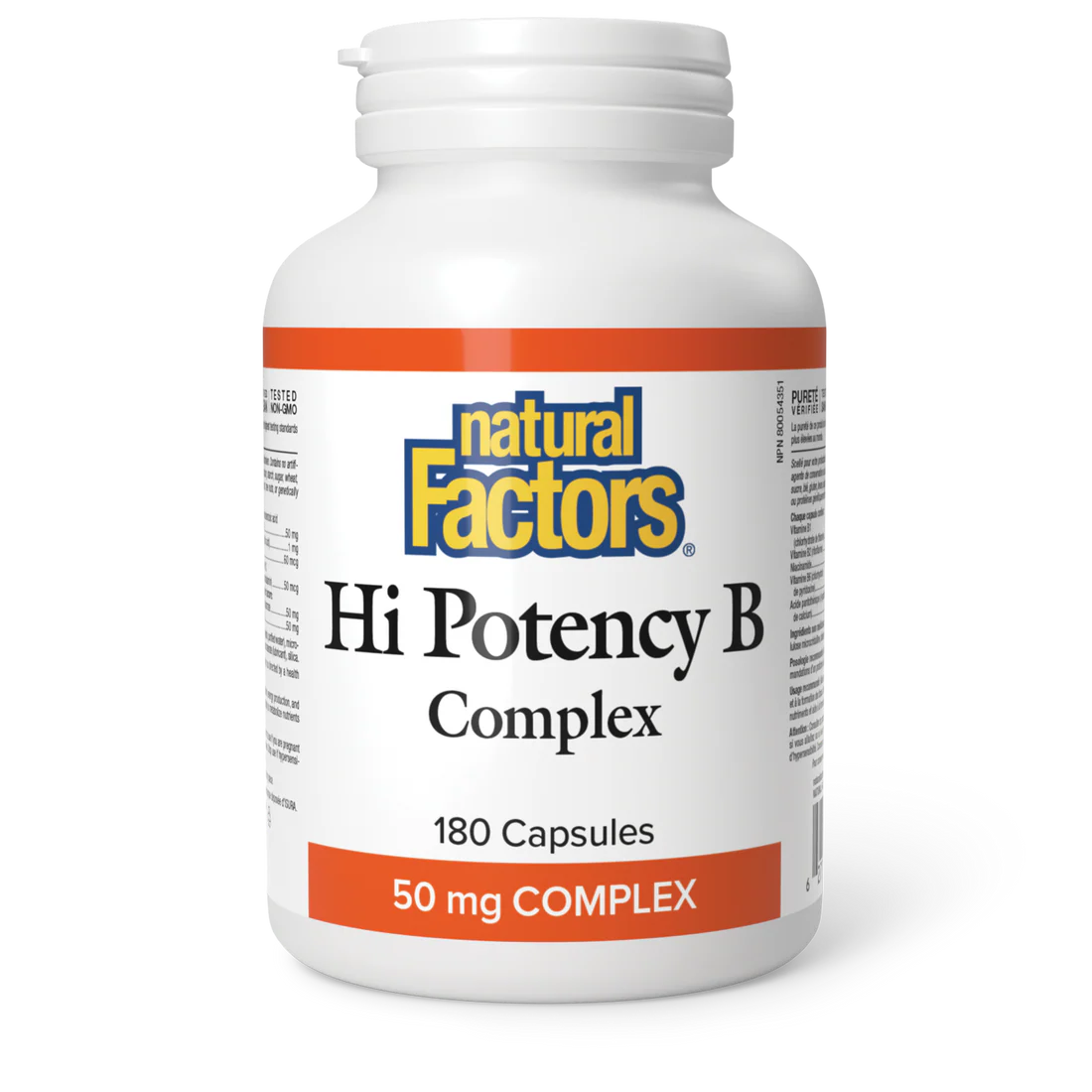 Hi Potency B Complex, 50mg, 180 capsules (Natural Factors)