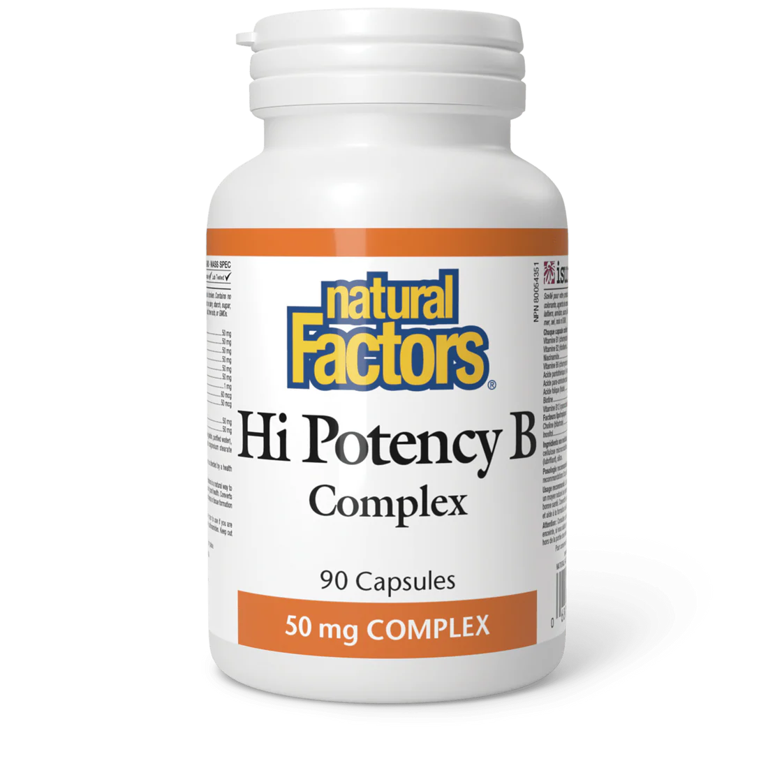 Hi Potency B Complex, 50mg, 90 capsules (Natural Factors)
