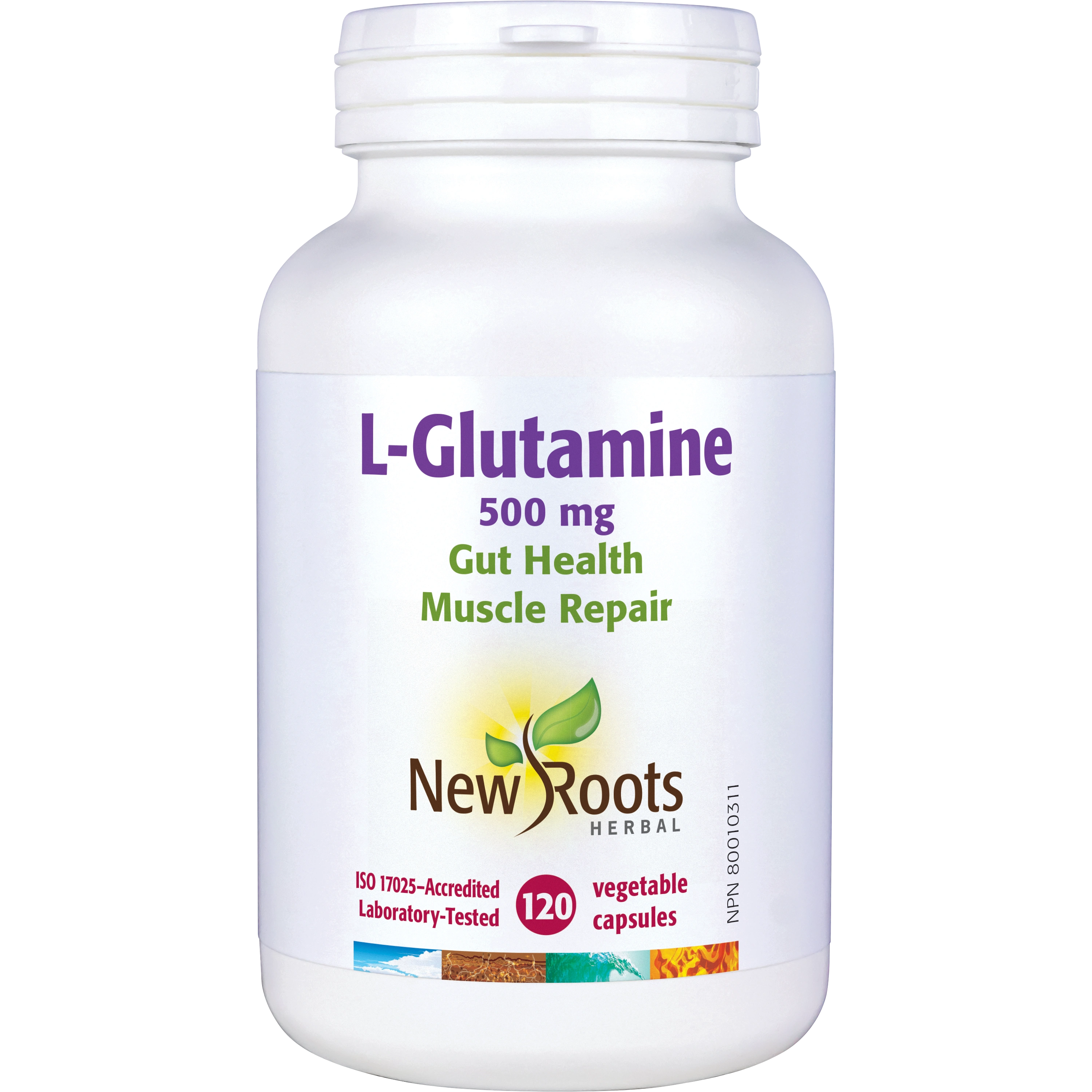 L-Glutamine 500mg, 120 vegetable capsules (New Roots)