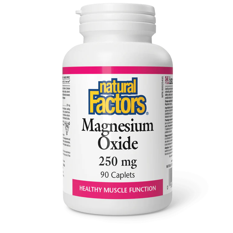 Magnesium Oxide, 250 mg, 90 caplets (Natural Factors)