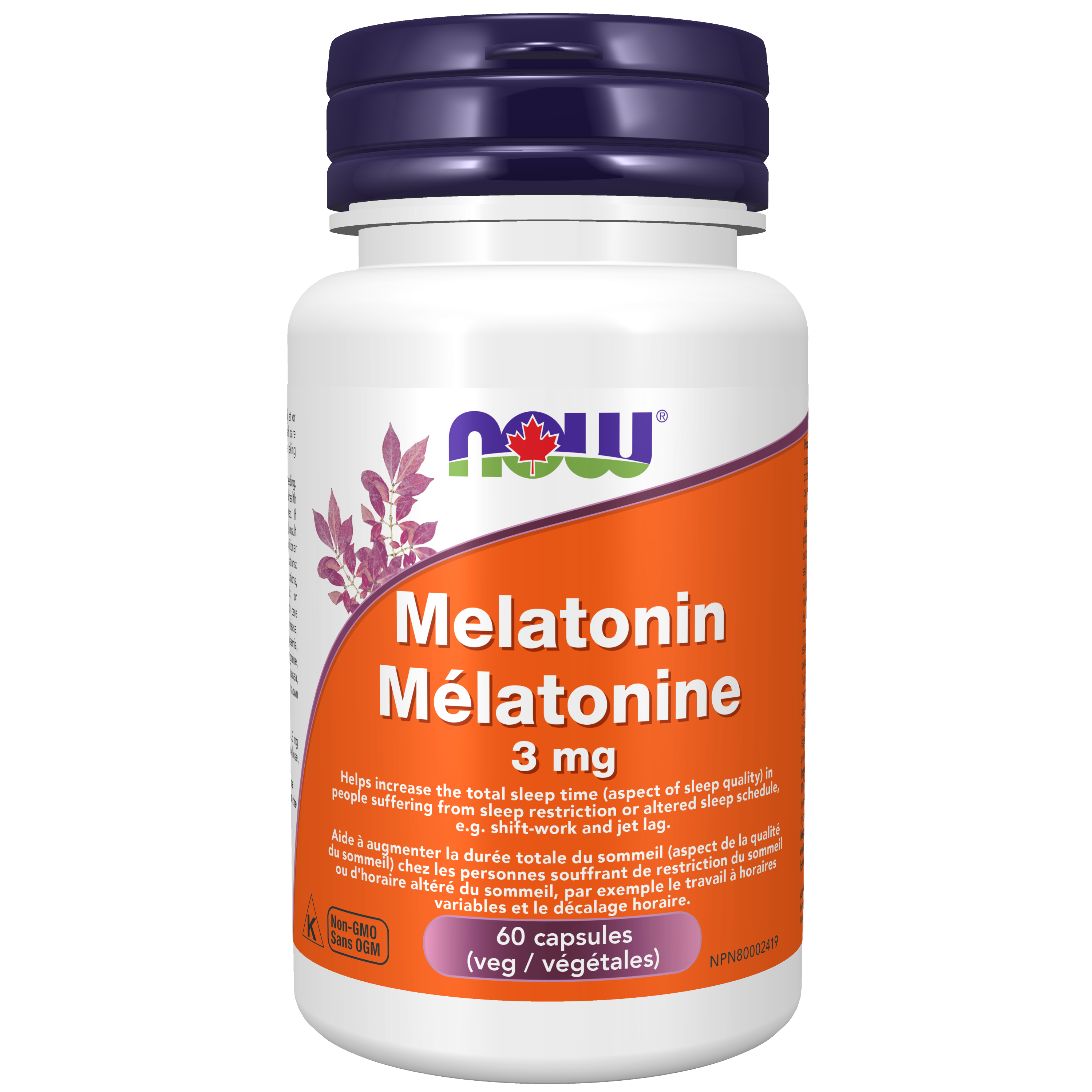 Melatonin, 3mg, 60 vcaps (Now)