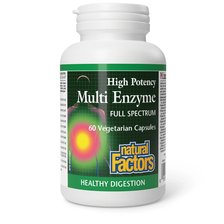 Multi Enzyme High Potency Full spectrum, 60 vcaps (Natural Factors)