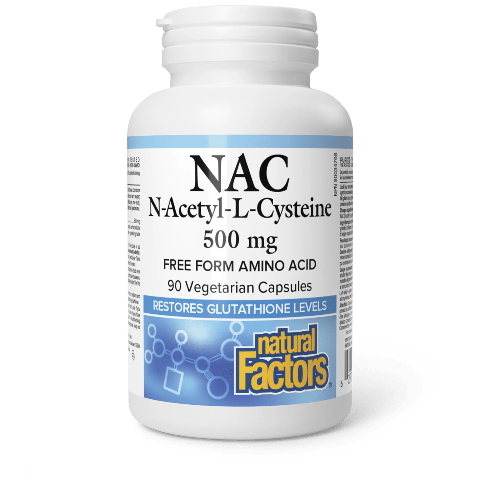 N'Acetyl L-Cysteine, 500 mg, 90 capsules (Natural Factors)