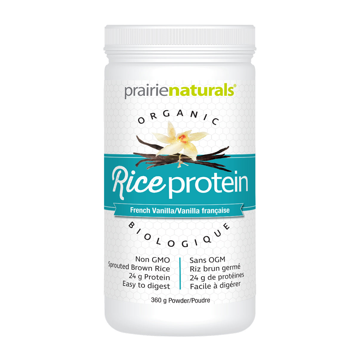 Organic Vanilla Rice Protein powder, 360g (Prairie Naturals)