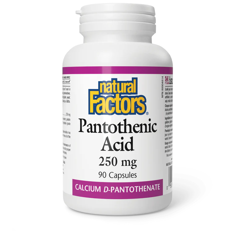 Pantothenic Acid (B5), 250 mg, 90 capsules  (Natural Factors)