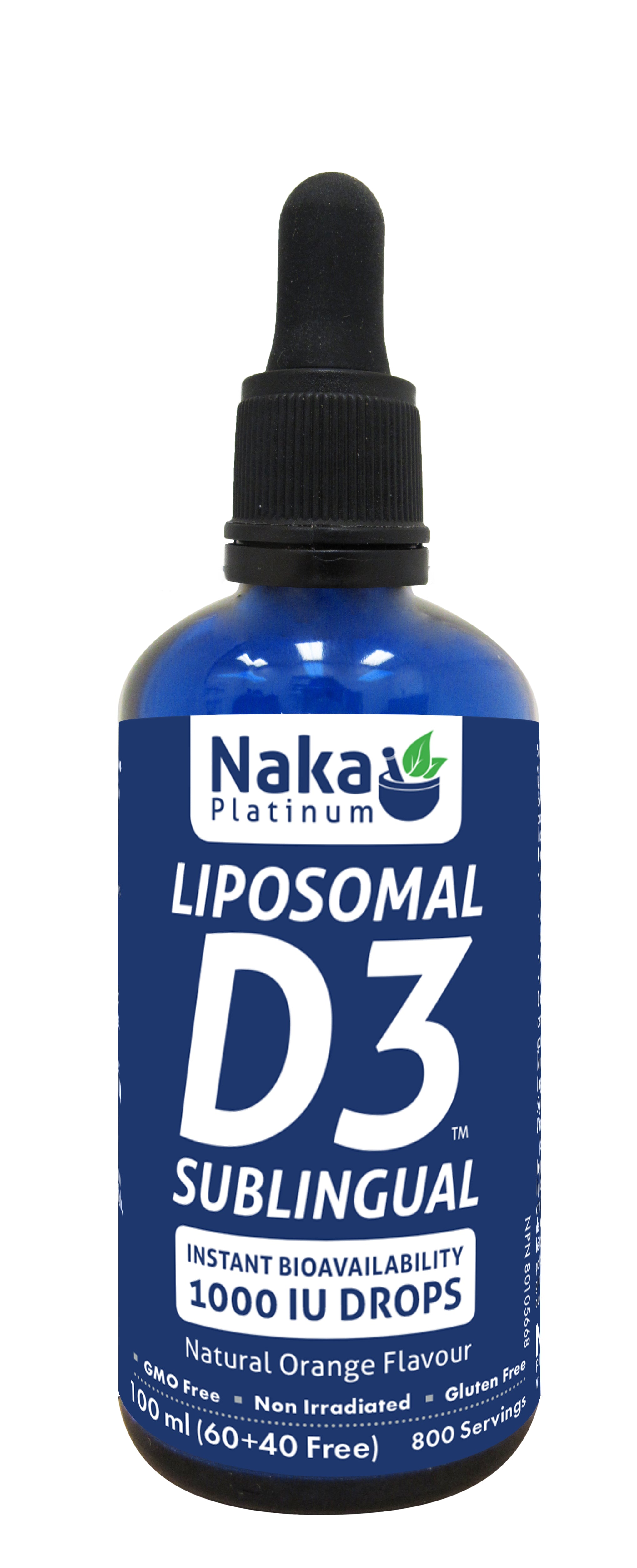 Liposomal D3 Sublingual 1000IU, 100ml, Natural Orange Flavour (Naka)
