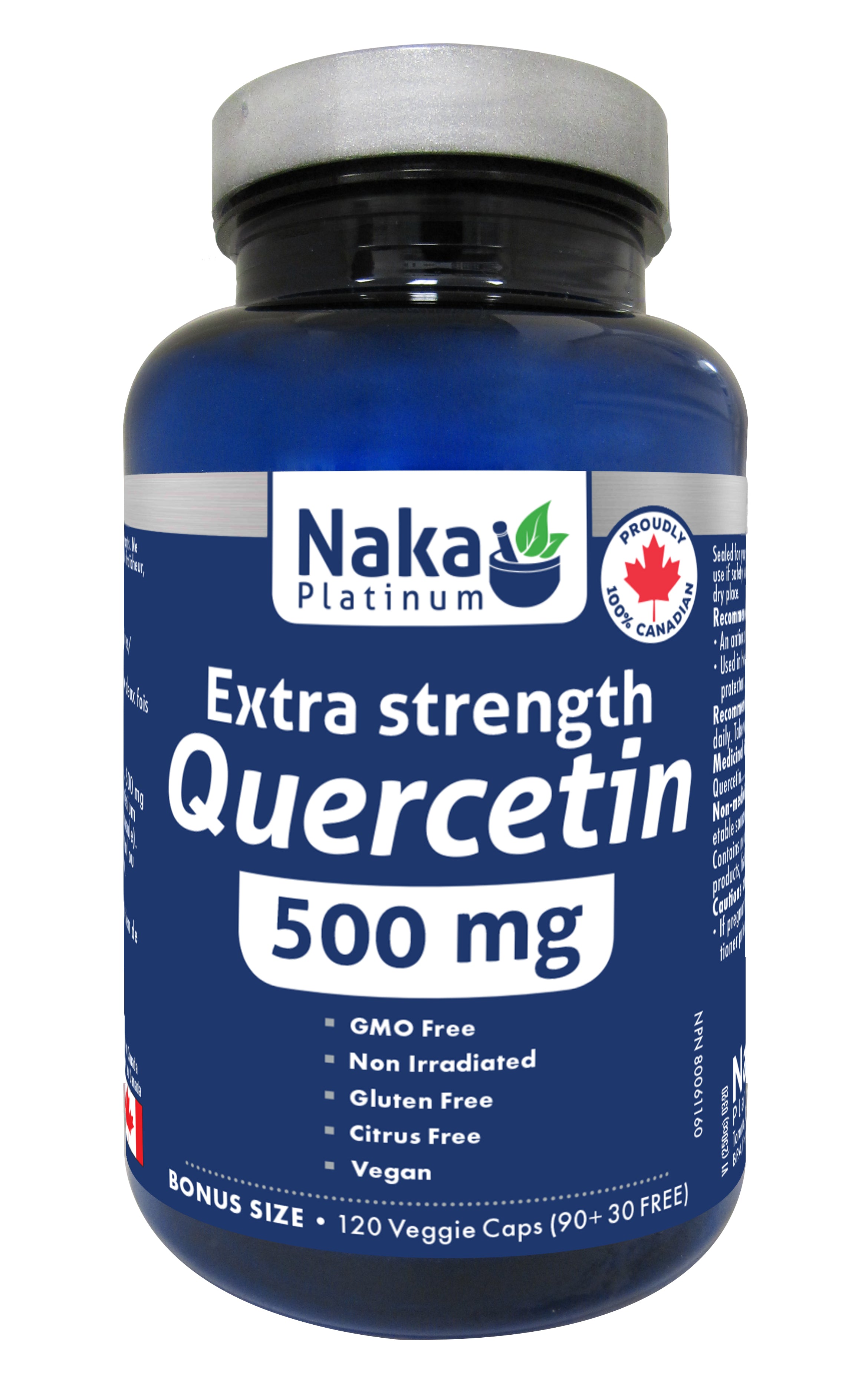 Extra Strength Quercetin, 500 mg (Naka Platinum), 120 veggie caps