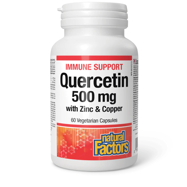 Quercetin 500mg with Zinc & Copper, 60 veg caps (Natural Factors)