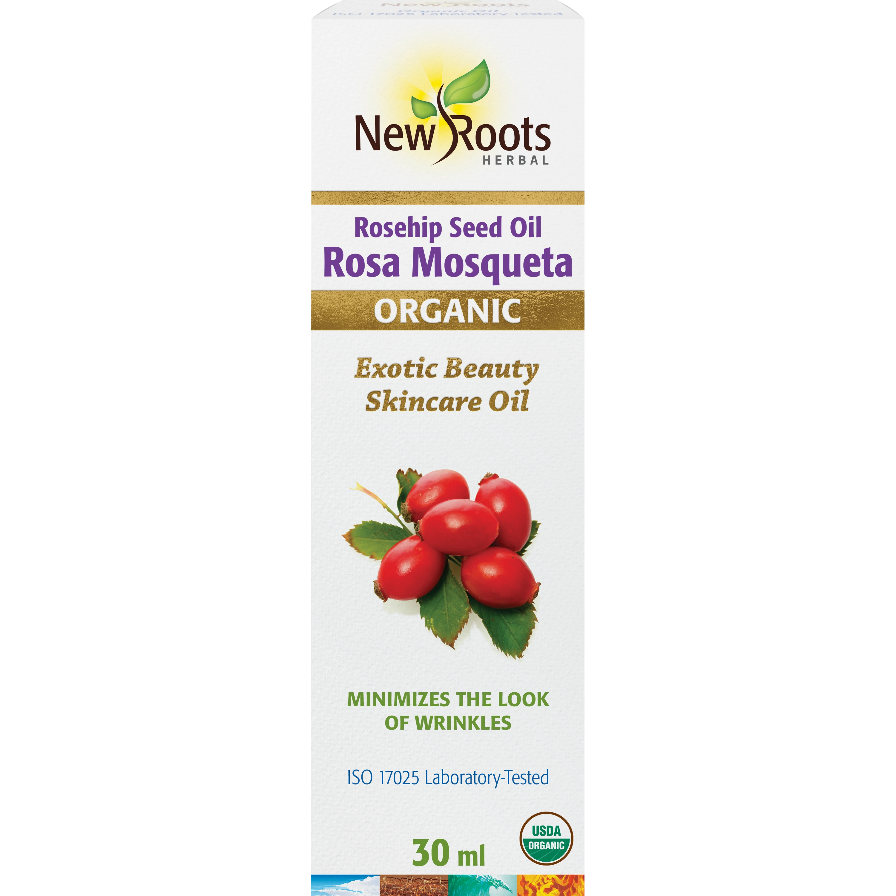 Rosa mosqueta, Organic rosehip seed oil, 30ml (New Roots)