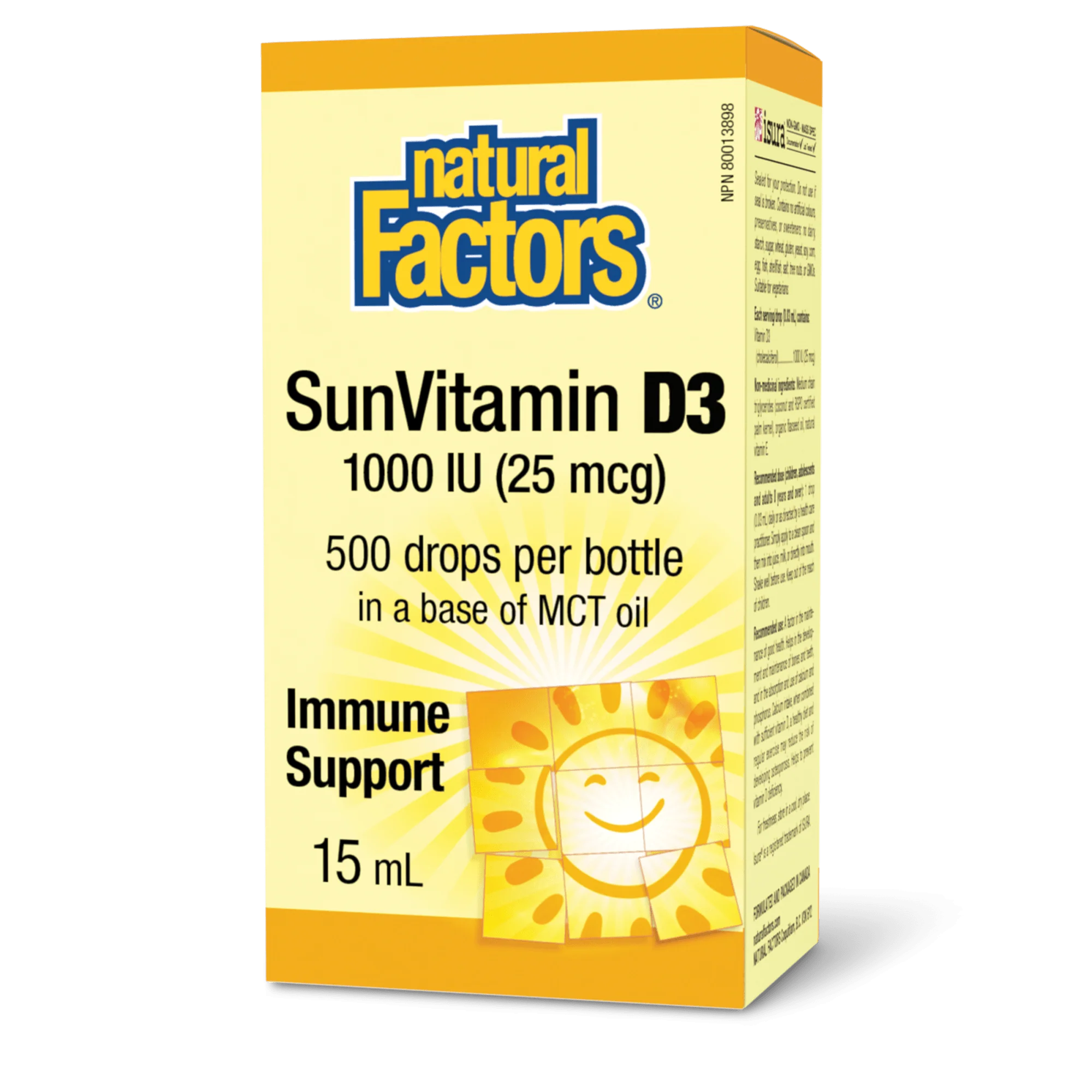 SunVitamin D3 Liquid 1000 IU, 25 mcg, 15 ml (Natural Factors)