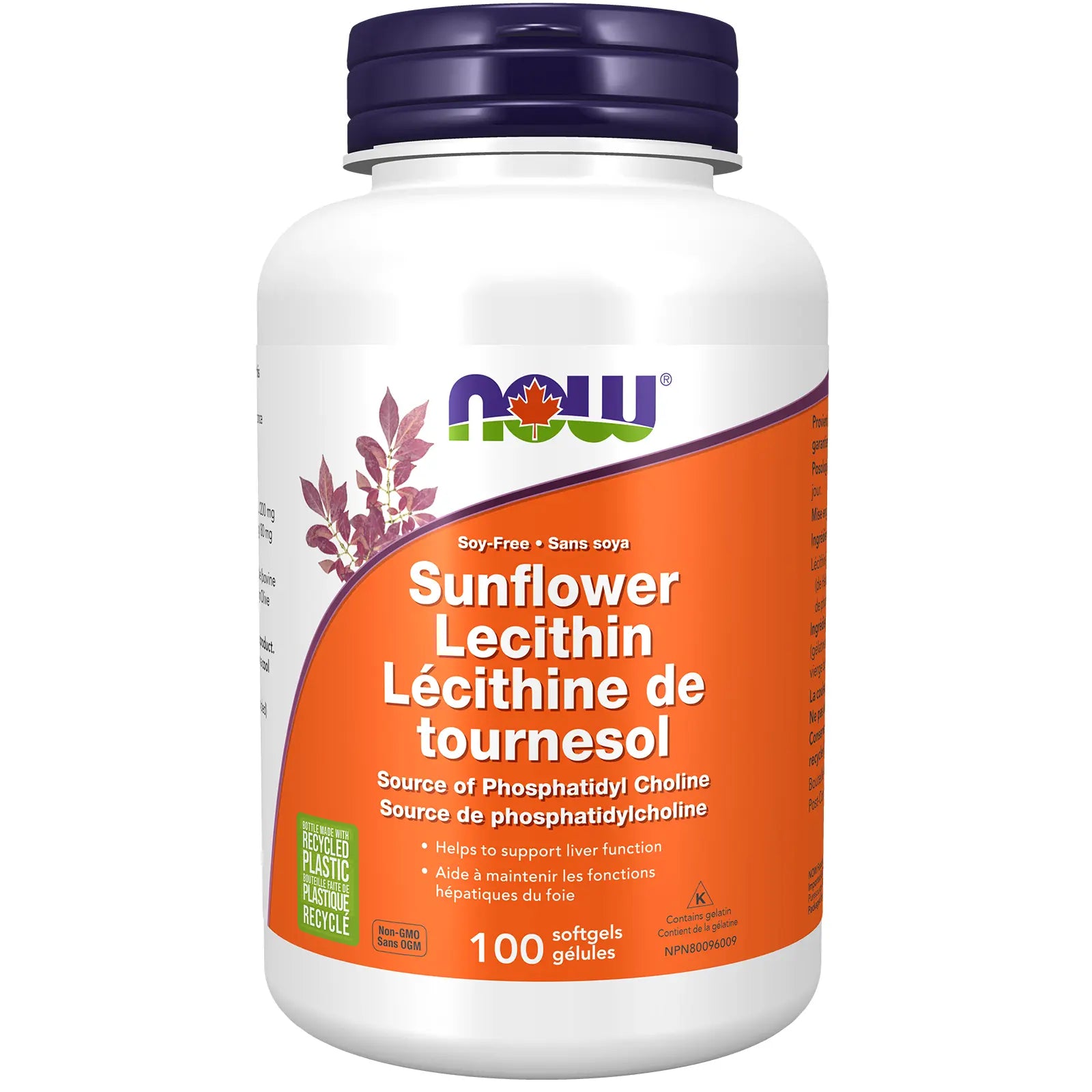 Sunflower Lecithin, 1200mg, 100 softgels (Now)