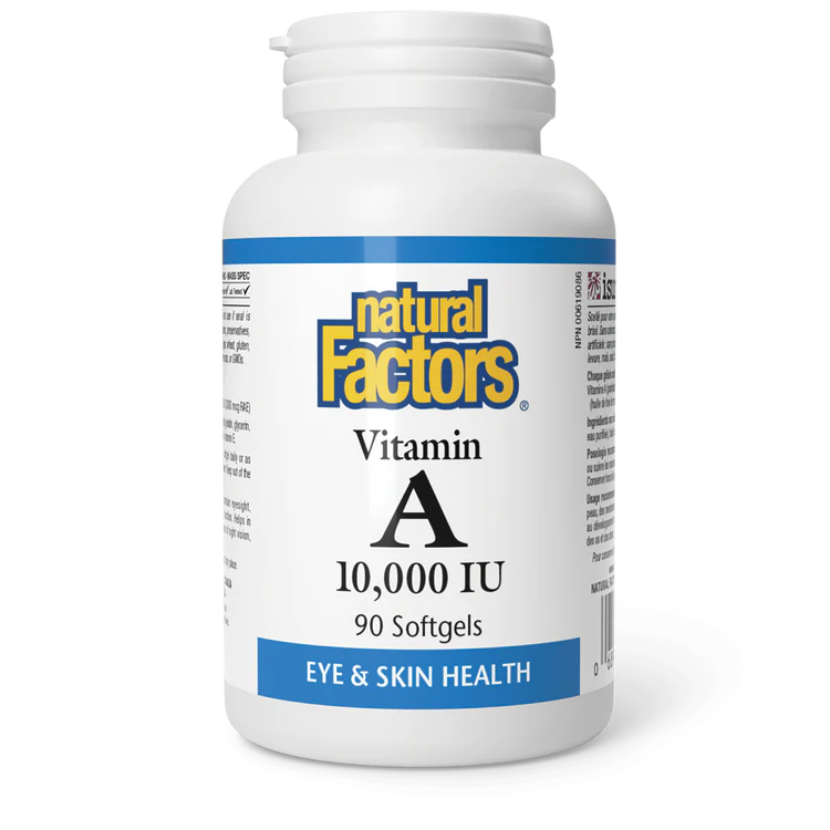 Vitamin A, 10,000 IU, 90 softgels  (Natural Factors)