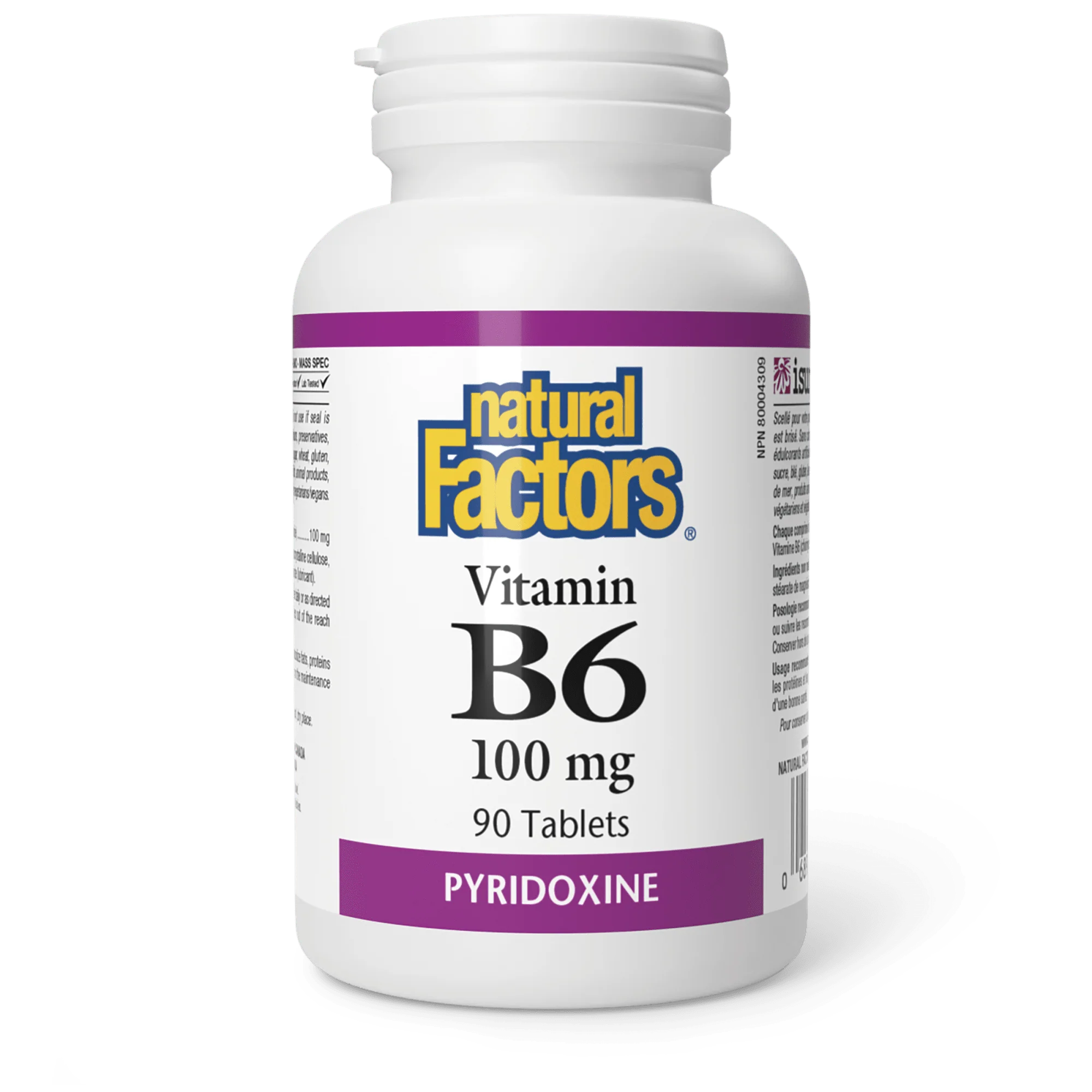 Vitamin B6, 100 mg, 90 tablets  (Natural Factors)