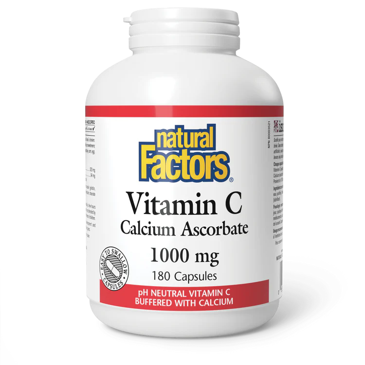 Vitamin C Calcium Ascorbate 1000mg, 180 capsules (Natural Factors)
