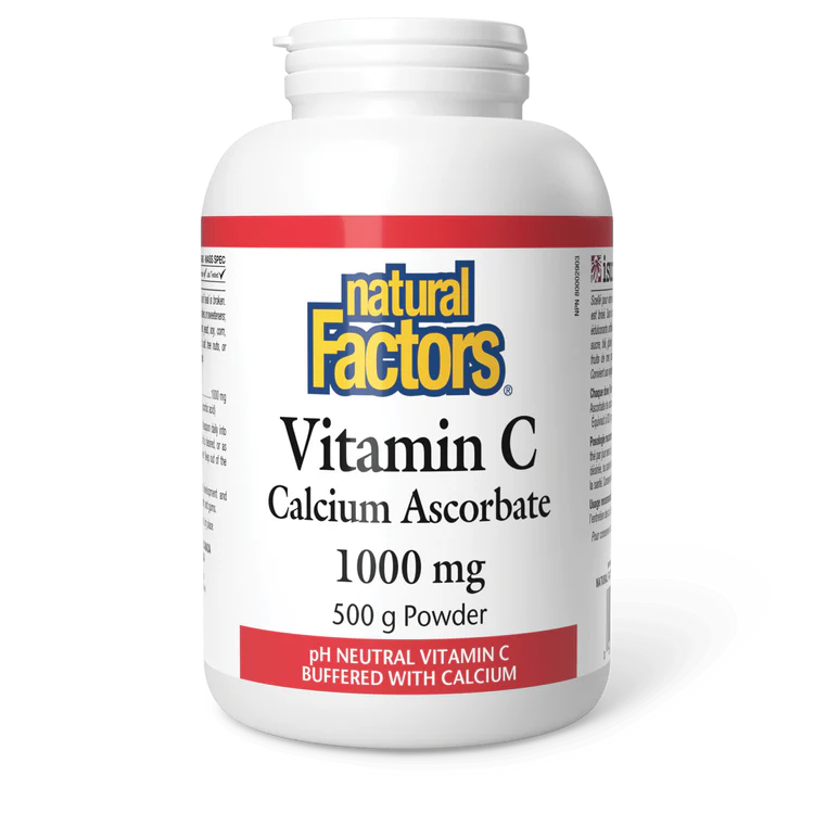 Vitamin C Calcium Ascorbate, 1000mg powder, 500 g (Natural Factors)
