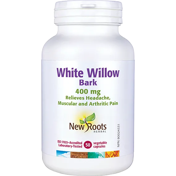 White Willow Bark, 400mg 50 veg capsules (New Roots)