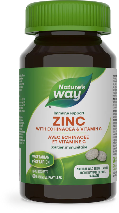 Zinc with Echinacea & Vitamin C, 60 Lozenges (Nature's Way)